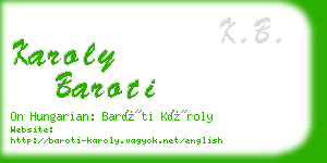 karoly baroti business card